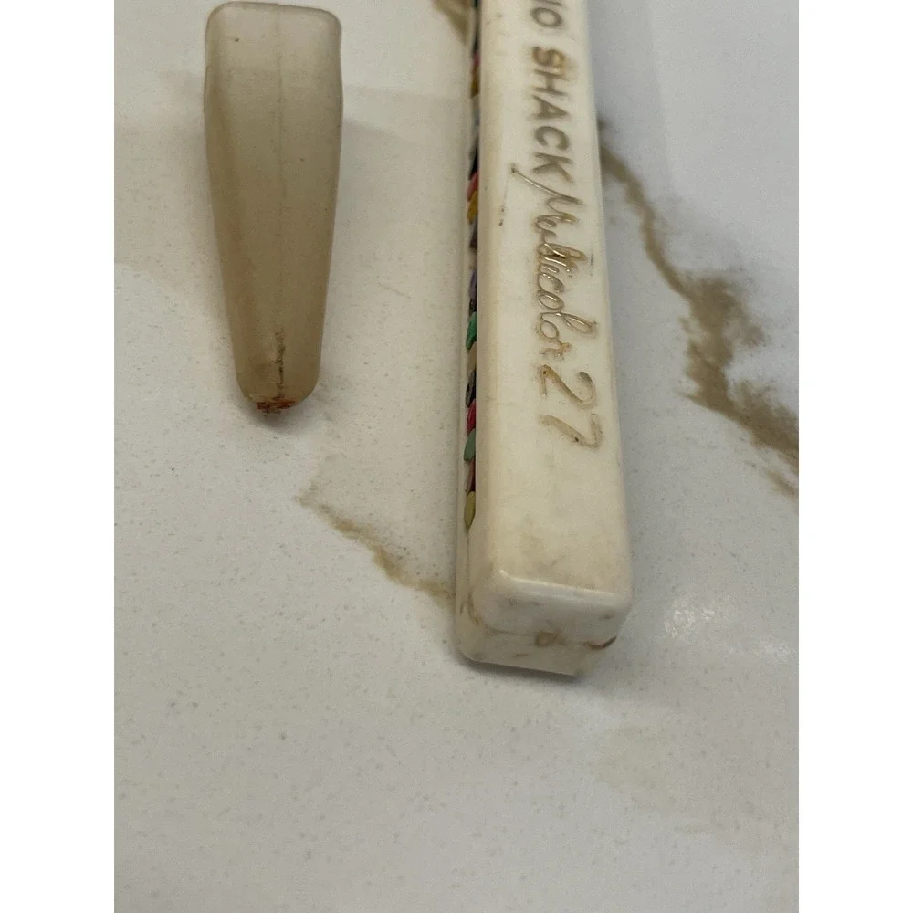Vintage Radio Shack Multicolor Colored Crayon Pencil 26‎ Colors Change Tip Used